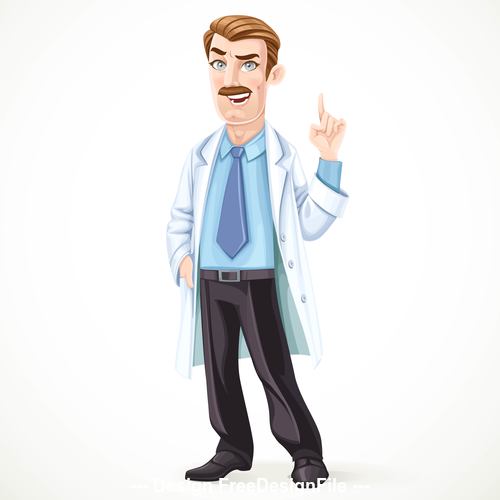 Cartoon talking male doctor vector