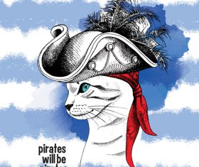 Cat Pirate vector