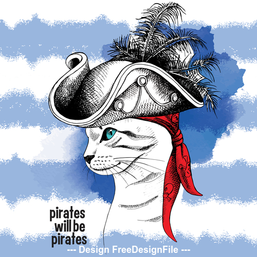 Cat Pirate vector