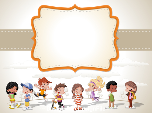 Childrens cartoon and dialog vector