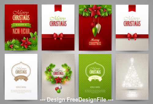 Christmas brochure collection vector