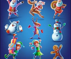 Christmas cartoon character vector