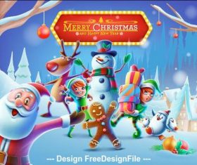 Christmas cartoon element vector