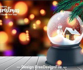 Christmas crystal ball and abstract background vector