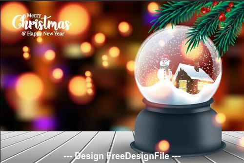 Christmas crystal ball and abstract background vector