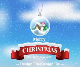 Christmas crystal ball pendant and banner vector