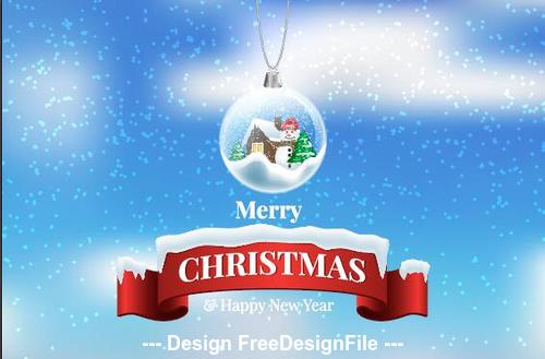 Christmas crystal ball pendant and banner vector