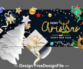 Christmas decorative banner vector