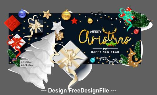Christmas decorative banner vector