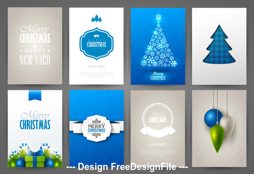 Christmas different decoration brochure vector