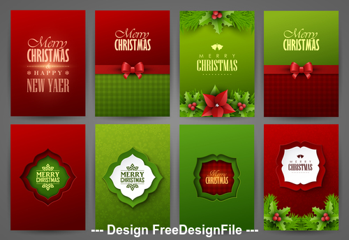 Christmas different graphics brochure vector
