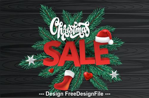 Christmas gift sale background vector