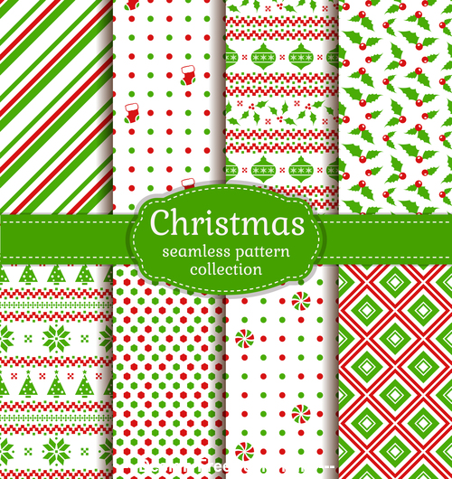 Christmas green background pattern vector