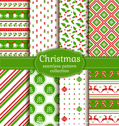 Christmas green background seamless wallpaper vector