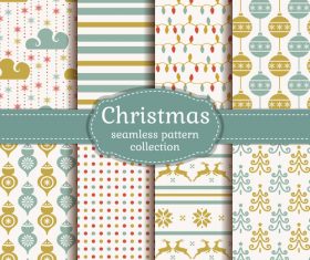 Christmas seamless patterns set vector 01