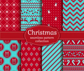 Christmas seamless patterns set vector 02