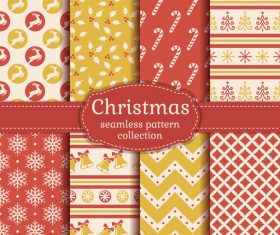 Christmas seamless patterns set vector 04