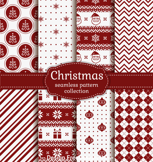 Christmas seamless patterns vector