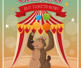 Circus brown bear performance vector