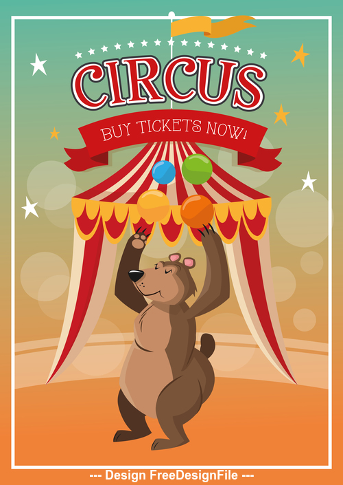Circus brown bear performance vector