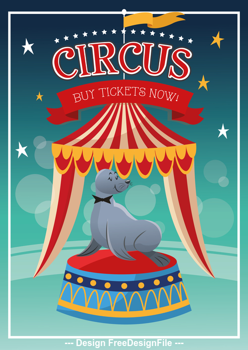 Circus seal show vector