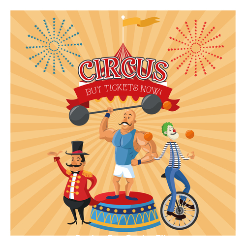 Circus show poster vector