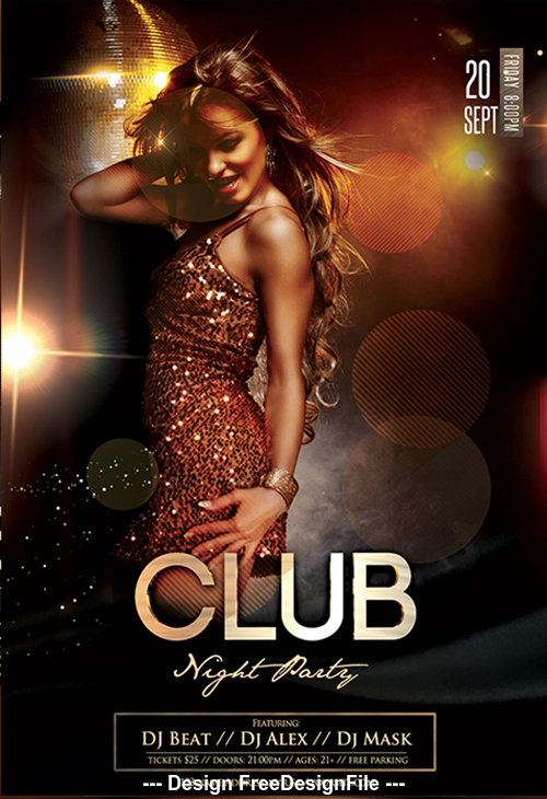 Club Night Party Flyer Design PSD Template