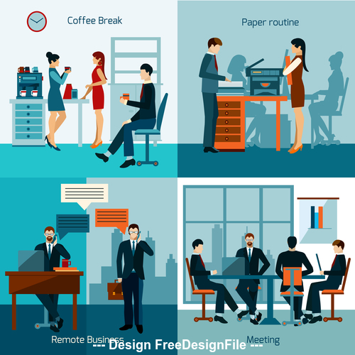 Coffee break etc professions illustration vector