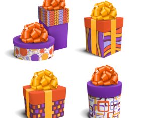 Color box with ribbon vector