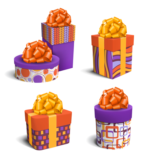 Color box with ribbon vector
