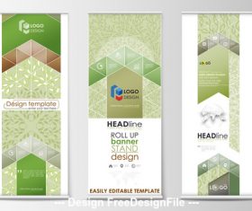 Color roll-up banner design vector