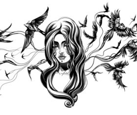 Comic silhouette vector