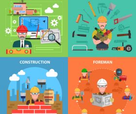 Construction professions illustration vector