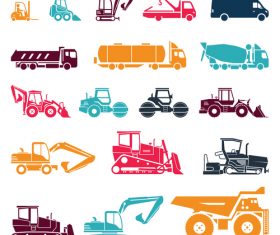 Construction vehicle silhouette vector
