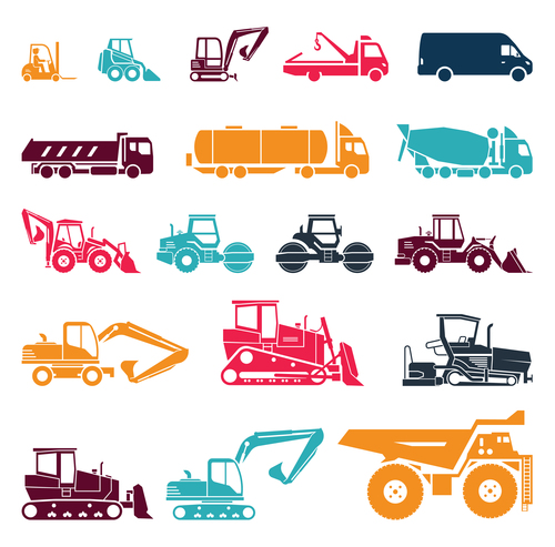Construction vehicle silhouette vector