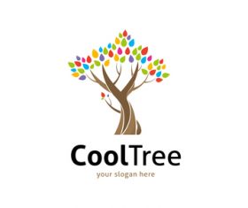 Cool tree logo vector