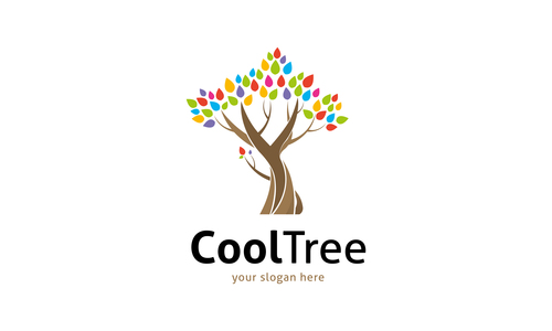 Cool tree logo vector
