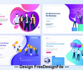 Corporate culture page isometric vector concept illustration