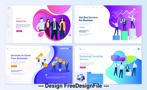 Corporate culture page isometric vector concept illustration