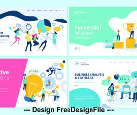 Creative solutions flat banner concept illustration vector