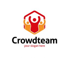 Crowd team logo vector