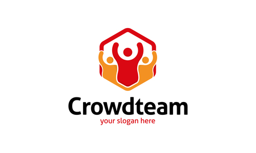 Crowd team logo vector