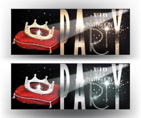 Crown level VIP invitation cards vector