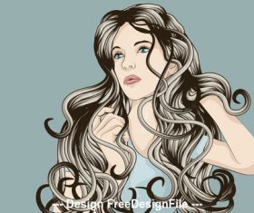 Curly hair vector