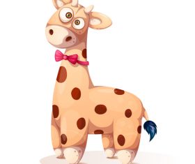 Cute giraffe cartoon vector