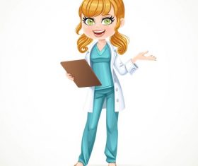Cute nurse cartoon vector