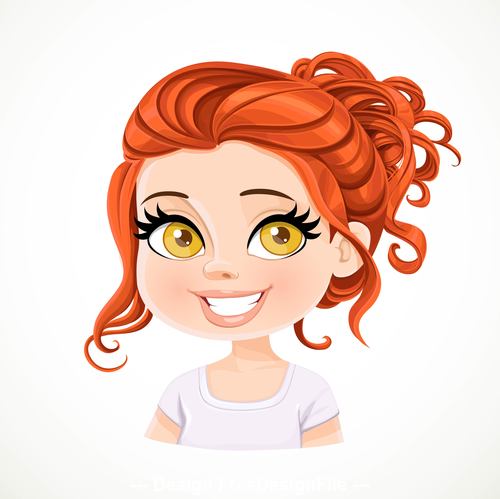 Cute red hair girl vector free download