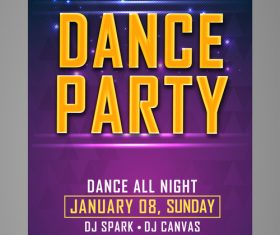 Dance party flyer vector