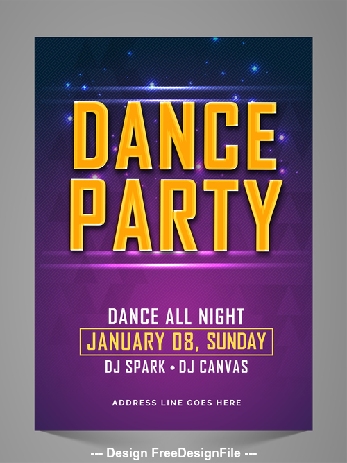Dance party flyer vector