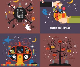 Decorative illustration collection halloween vector